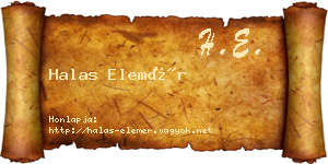 Halas Elemér névjegykártya